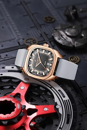 Image of Daniel Hechter Paris Marie Collection Analog Watch for Men with Square Dial, Date Display, Quartz Movement & Silicone Strap