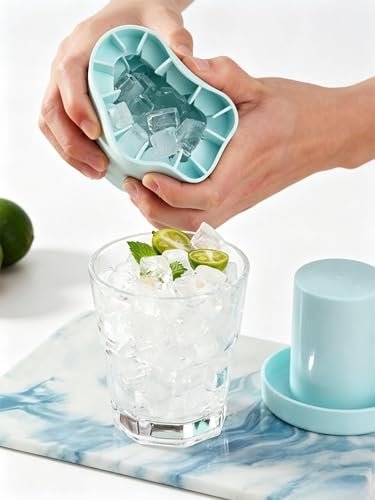 Molde de silicona para hielo 3D cilíndrico con tapa miniatura 1