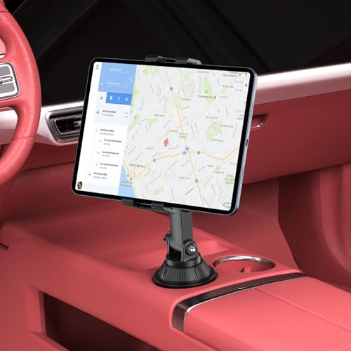 PLDHPRO Tablet Holder for Car Cup Phone Stand Mount 360° Rotation with Adjustable Arm Compatible with iPad Galaxty Tab/Z Fold 5.1