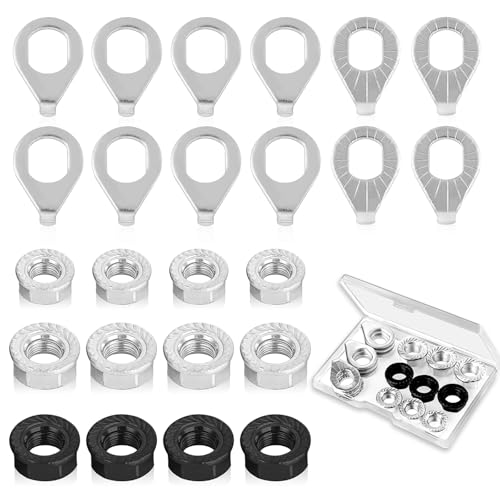 RFYTDCF 24 STK Achsmutter Fahrrad, Karbonstahl M8 M9,5 M10 Fahrradmutter...