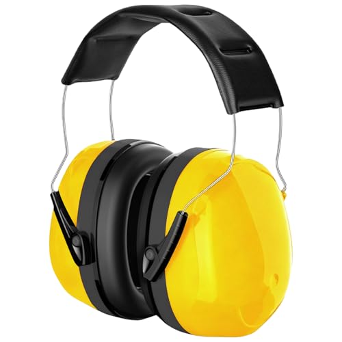 flintronic Casco Antiruido, Protectores Auditivos para Adultos SNR 28dB, Ajustable Cascos Insonorizacion para el Trabajo, para el Trabajo, Tiro, Jardinería, Estudiar, Trabajo de Construcción