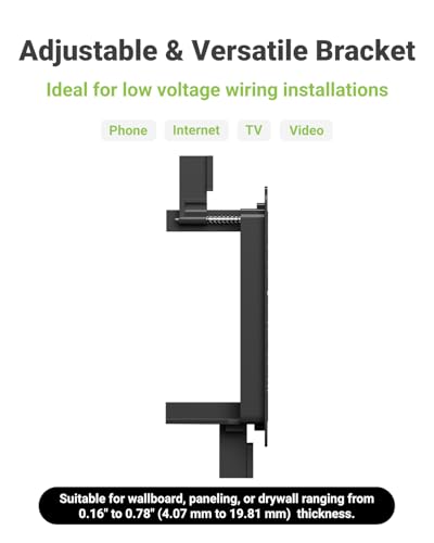 Image of Brush Wall Plate with Mounting Bracket, Cable Pass Through Decorator Cover for Low Voltage Wires, Single Gang Cord Hider for TV Home Theater System, 2 Pack