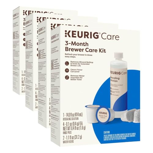 Image of Keurig 3-Month Brewer Maintenance Kit Includes Descaling Solution, Water Filter Cartridges & Rinse Pods, Compatible Classic /1.0 & 2.0 K-Cup Coffee Makers, 7 Count (Pack of 4)