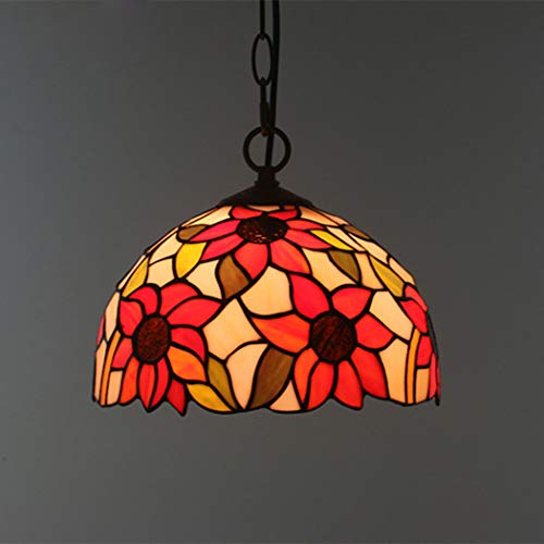 Lustre Tiffany tournesol en verre véritable W&HH 25cm