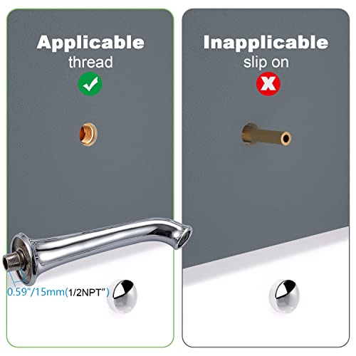 Enga Non Diverter 8.6 Inch Tub Spout Faucet Chrome Wall Mount High Flow Filler No Splash Design, Brass Bathtub Spout For Bathroom #TOP1