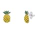 Lux Accessories Fruit Cocktail Pave Pineapple Stud Earrings