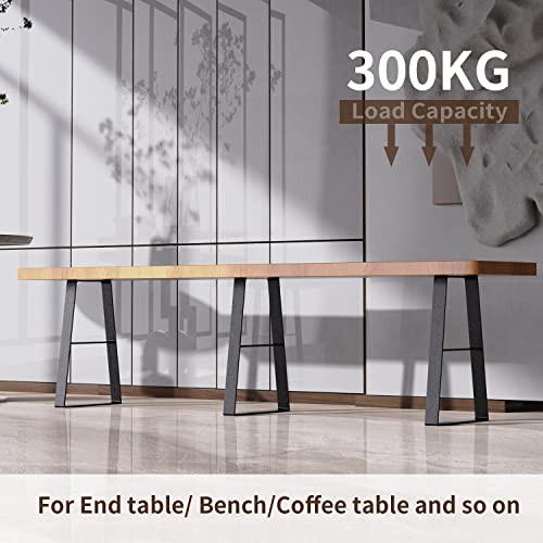 Orgerphy 16“ Black Trapezoid Metal Bench Legs (3Pcs) | Heavy Duty Furniture Legs For Bench| Metal Table Legs| With Screws And Rubber Floor Protectors | Mid Century Modern Desk Legs Furniture Legs #TOP5