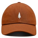 Pine Tree Baseball Cap Embroidered Cotton Adjustable Dad Hat (US, Alpha, One Size, Burnt Orange)