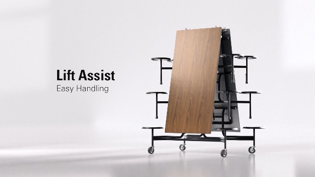 Amazon.com: Palmer Hamilton Mobile Folding Stool Cafeteria Table