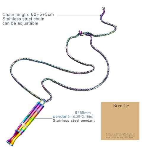 BOLAGTIER Anxiety Fidget Breathing Smoking Cessation Necklace, Rainbow — view 4