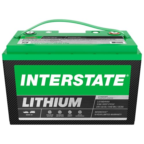 Image of Interstate Batteries 24V 60Ah LiFePO4 Trolling Motor Battery, Group 31M