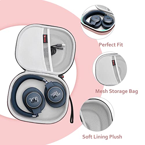 Image of XANAD Hard Case Compatible with JBL Live or Tune Headphone,Fit for JBL Live 770NC /660NC /650BT /460NC /670NC or JBL Tune 510BT / 770NC /710BT /720BT /760NC /700BT /520BT Bluetooth Wireless Headphones(Pink)