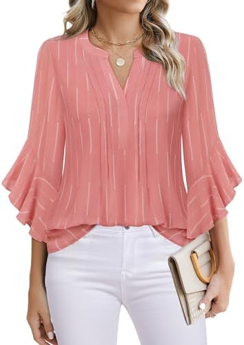 Timeson Women's 3/4 Sleeve Dressy Casual Top