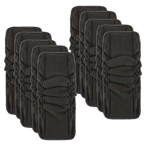 Tdiapers C BLACK BAMBOO INSERTS 12 PCS Cloth Diaper Inserts 5 Layers cover