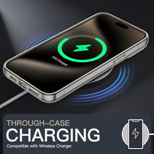 Image of JETech Cover Case for iPhone 15 Pro 6.1-Inch, Non-Yellowing Shockproof Phone Bumper Cover, Anti-Scratch Clear Back (Natural Titanium)