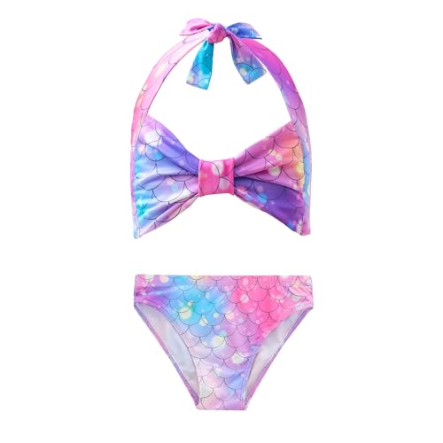 GALLDEALS Girls 3 Piece Swimsuit Bathing Suits Bikini with Cover Up Skirt 3 to 12 Years2