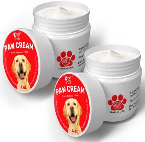 PET PULL Paw Cream - 2 PK - Dog Paw Protector for Heat, Cold & Rough Surfaces - Paw Moisturizer Balm with Natural Waxes & Oils - Puppy Invisible Boot Soothes, Moisturizes, Protects