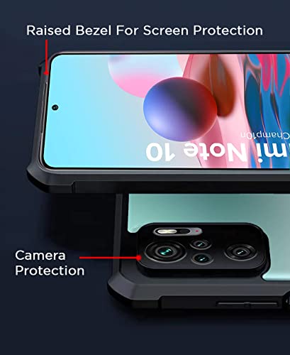 Image of Pikkme Back Cover for Mi Redmi Note 10 / Redmi Note 10s (TPU, Plastic | Black | Solid)