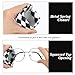 MoKo Squeeze Top Glasses Pouch (2 Pack), Portable Leather Soft Sunglasses Case Anti-Scratch Eyeglasses Bag Goggles Sleeve with Cleaning Cloth for Women Men, Pink White + Black White
