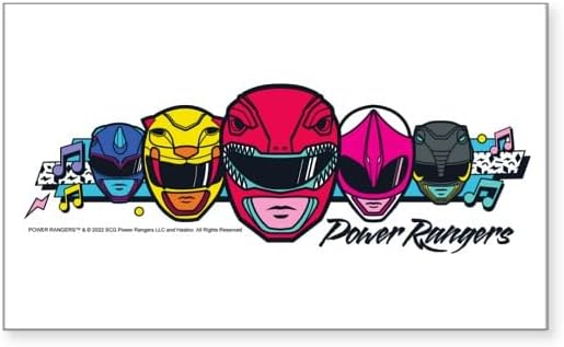 CafePress Power Rangers Linear Helmets Rectangle Bumper Sticker Car Decal