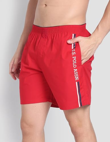 Image of U.S. Polo ASSN. Men's IYAX Brand Stripe Dual Pocket Boxers