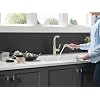 Delta Almari Brushed Nickel Kitchen Faucet with Pull-Out Sprayer, Modern Single Hole Kitchen Sink Faucet, Single Handle, Stainless 16943-SS-DST