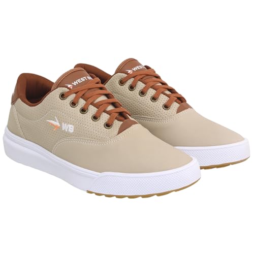 Tenis Masculino Sapatenis Confortavel Polo West Boot Macio (Bege, BR, Adulto, Numérico, 40)