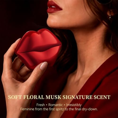 DEOLD Hot Lips Perfume for Women, Soft Floral Fruity Eau de Parfum with Notes of Mandarin, Peony, Freesia, Rose & Musk, Unique Red Lip-Shaped Bottle, 1.01 fl.oz 30ml Luxury Fragrance Gift for Her - 2