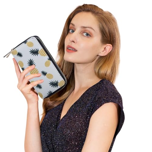 Image of XEYOU Double Zipper Long Clutch Wallet Cellphone Wallet for Women with Removable Wristlet Strap for Credit Card, Cash, Coin, Bill