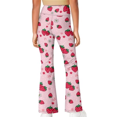 Image of Girls Leggings Floral Print High-Waisted Flared Pants 5-14 Years