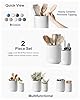 LE TAUCI Utensil Holder for Kitchen Counter, 7.3"+5.4" Fluted Ceramic Utensil Crock Organizer for Countertop, Heavy Large Holder for Spatulas, Spoons, Set of 2, White, Kitchen Counter Decor #1