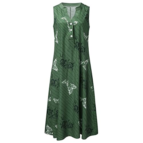 Robe longue décontractée à boutons frontaux et décolleté en V fluide - 3