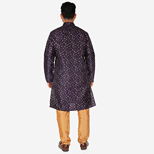 Image of Pro-Ethic Style Developer Men's & Boys Silk Floral Baap Beta Kurta Pajama Set | Father Son Matching Dresses | | (B-111)