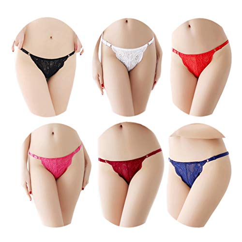 LOVETEA - Tanga para mujer, tanga con encaje, tanga ajustable multicolor Talla única