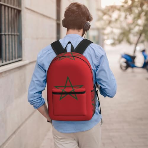 Sac à dos ordinateur résistant à l'usure et robuste avec imprimé drapeau Maroc - 6