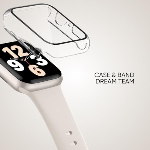 Image of Adorique 3-in-1 Compatible for Apple Watch Band 40mm 41mm 42mm 44mm 45mm 46mm, Soft Silicone Sport Strap for iWatch Series SE 10 9 8 7 6 5 4 3