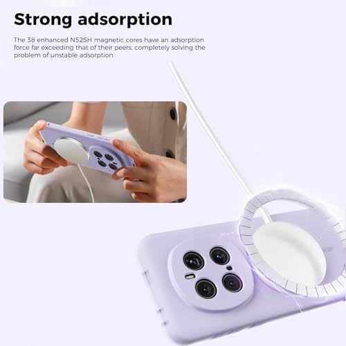 Coque magnétique compatible Honor Magic 7 antichoc fine silicone rose - 7