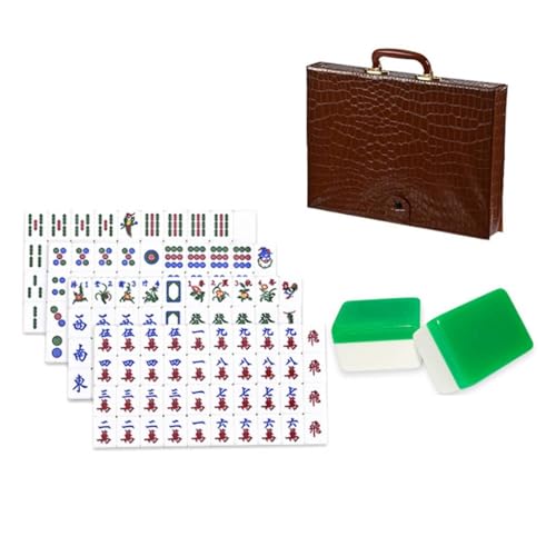 Juego de mesa Mahjong acrílico completo de Colcolo en verde y blanco para entretenimiento
