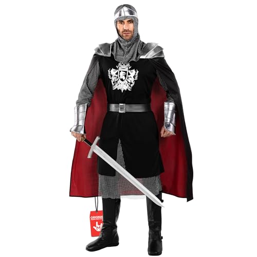 Morph Knight Costume Adults, Medieval Knight Costume Mens Halloween Crusader Outfit, Halloween...