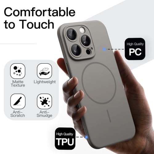 Image of JETech Magnetic Slim Case for iPhone 16 Pro Max, Natural Titanium