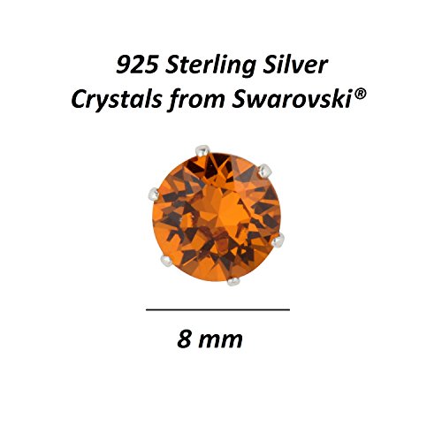 Swarovski Elements Topazio 8mm Cristallo Argento