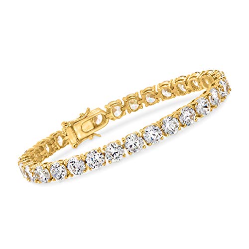 Ross-Simons 23.00 ct. t.w. CZ Tennis Bracelet in 18kt Gold Over Sterling
