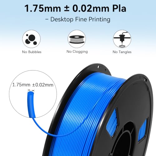 Image of Dynta PLA 3D Printer Filament Multi-Color Set, 1kg per Spool, 1.75mm (±0.02mm), Ideal for Beginners & Desktop Printing Enthusiasts, 4-Pack: Black + White + Blue + Red
