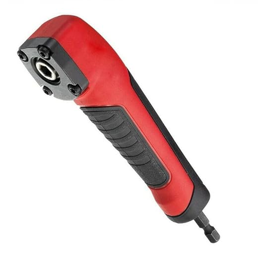 Right Angle Attachment Electric Screwdriver Repair 90 Degree Corner Device, Shockwave Impact Duty Right Angle Attachment (Red,black)