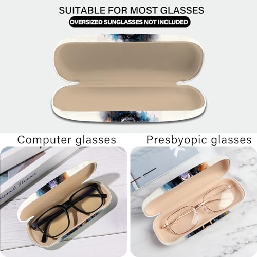 Image of Eyeglasses Case Hard Shell Protective Case for Glasses Eyeglass Box with Cleaning Cloth for Boys Men Man Cute Aesthetic
