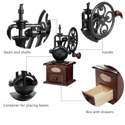 Manual Coffee Grinder Bean Grinders For Home Use Vintage Wooden Coffee Decor Retro Coffee Maker Hand Grinder Coffee Mill (Ferris wheel) by BAILIQI - Image 2
