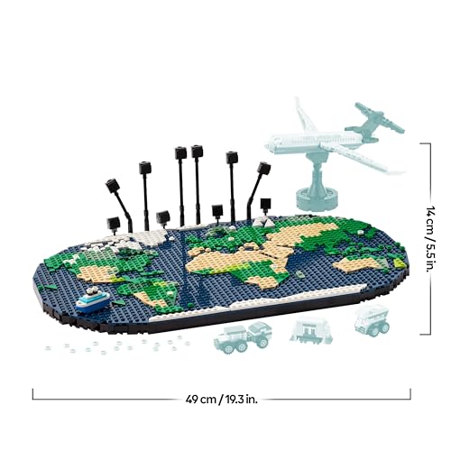 LEGO Family Souvenirs de Voyages - Carte du Monde - Idée Cadeau Riche en Aventures pour Les Familles et Les Voyageurs - Set de Construction pour Filles et Garçons Qui Aiment Voyager 41838