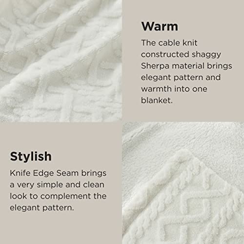 Bedsure Sherpa Throw Blanket For Couch Sofa - Fuzzy Soft Cozy Blanket For Bed, Fleece Thick Warm Blanket For All Seasons, Cream, 50X60 Inches #TOP3