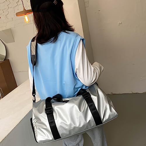 Gym Sport Bag Men Women, Travel Duffle Bag with Shoes Compartment and Wet Pocket - Image 4