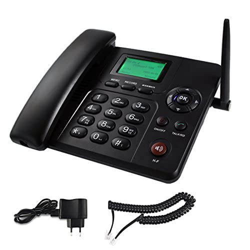 Teléfono de escritorio inalámbrico GSM con ranura para tarjeta SIM, manos libres, SMS, funciones de radio, remarcación y pausa, teléfono de escritorio para uso doméstico